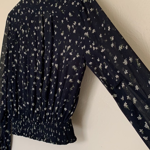RAG & BONE Calista Floral Blouse in Navy Blue Size XS - Picture 4 of 13